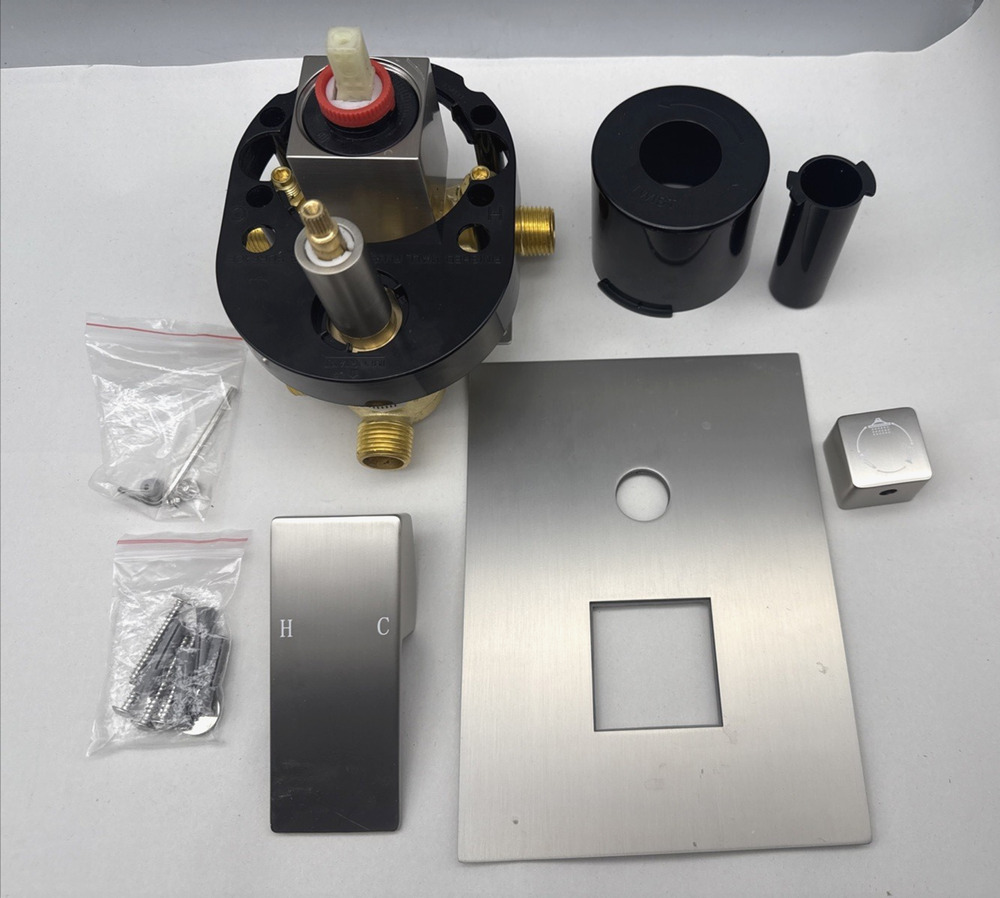 Drettyer Solid Brass Shower Valve With Diverter 3 Way Outlet Brushed Nickel READ